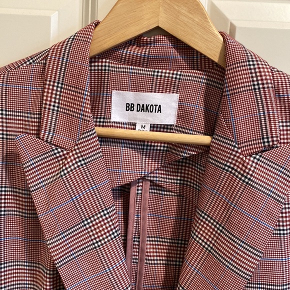 BB Dakota plaid one button blazer jacket - Picture 2 of 11